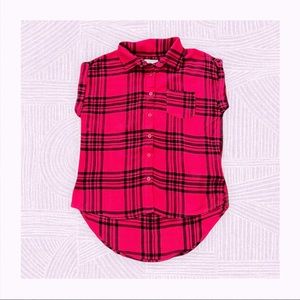 Epic threads girls flannel High low short sleeve blouse